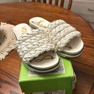 Sam Edelman, white sandal’s.